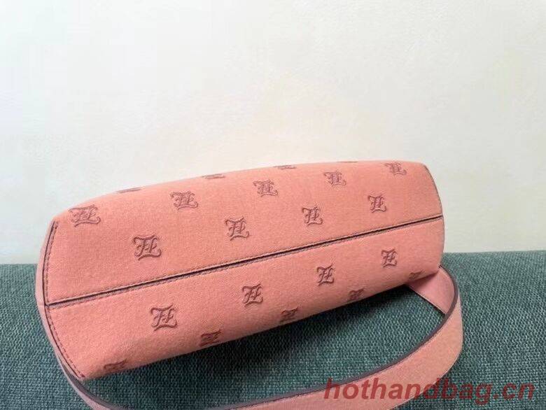 FENDI FIRST MEDIUM flannel bag with embroidery 8BP127A PINK FENDI FIRST MEDIUM flannel bag with embroidery 8BP127A PINK