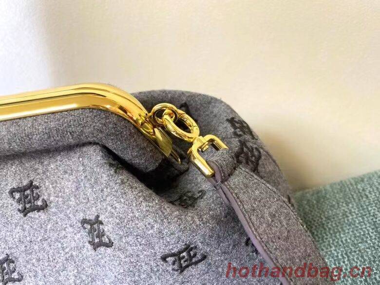 FENDI FIRST MEDIUM flannel bag with embroidery 8BP127A gray FENDI FIRST MEDIUM flannel bag with embroidery 8BP127A gray