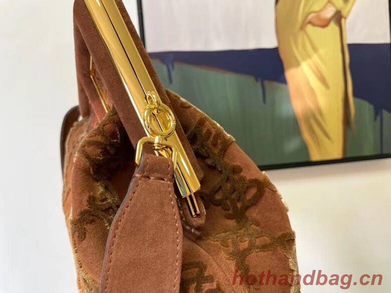 FENDI FIRST MEDIUM suede bag 8BP127A Brown FENDI FIRST MEDIUM suede bag 8BP127A Brown