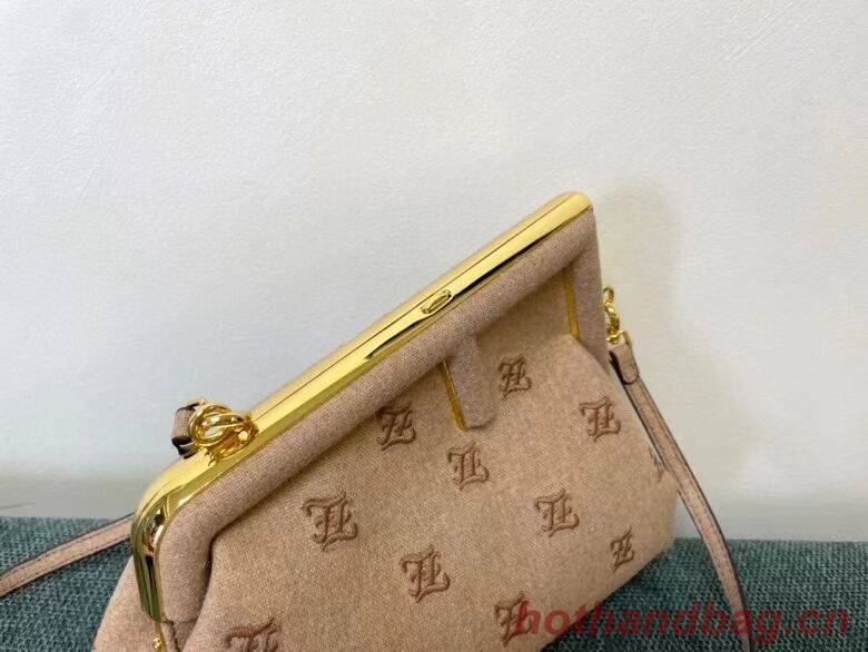 FENDI FIRST SMALL flannel bag with embroidery 8BP129A Beige FENDI FIRST SMALL flannel bag with embroidery 8BP129A Beige