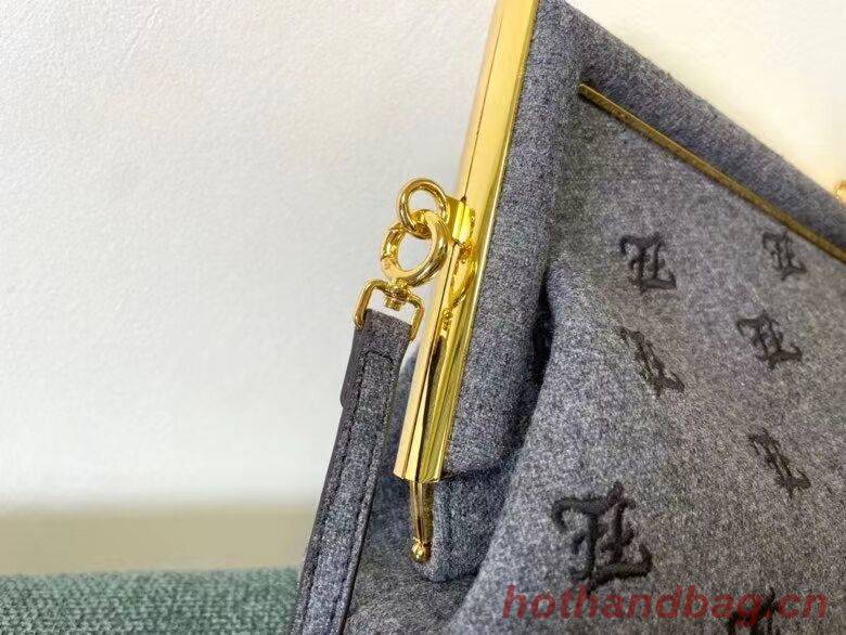 FENDI FIRST SMALL flannel bag with embroidery 8BP129A GRAY FENDI FIRST SMALL flannel bag with embroidery 8BP129A GRAY