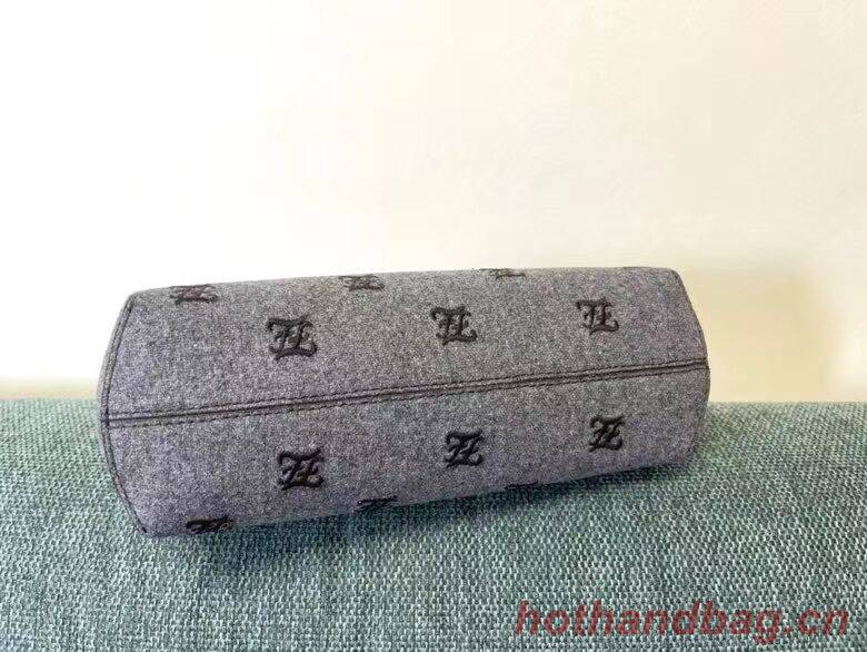 FENDI FIRST SMALL flannel bag with embroidery 8BP129A GRAY FENDI FIRST SMALL flannel bag with embroidery 8BP129A GRAY