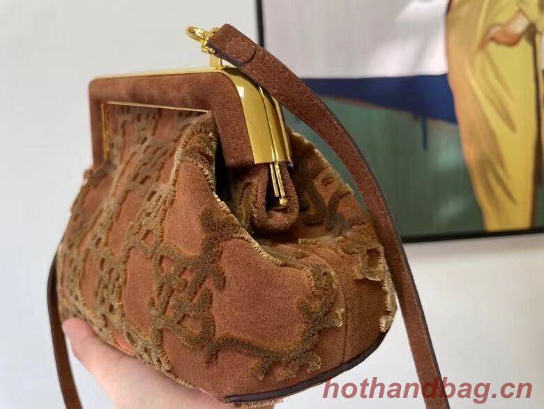 FENDI FIRST small suede bag 8BP129A brown FENDI FIRST small suede bag 8BP129A brown