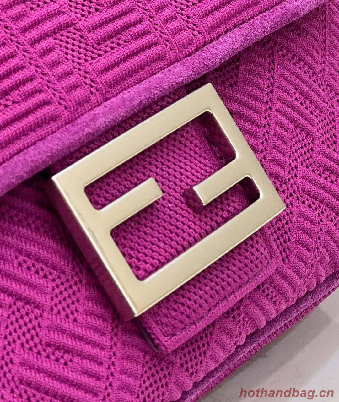 FENDI MIDI BAGUETTE CHAIN FF fabric bag 8BR793 Purple