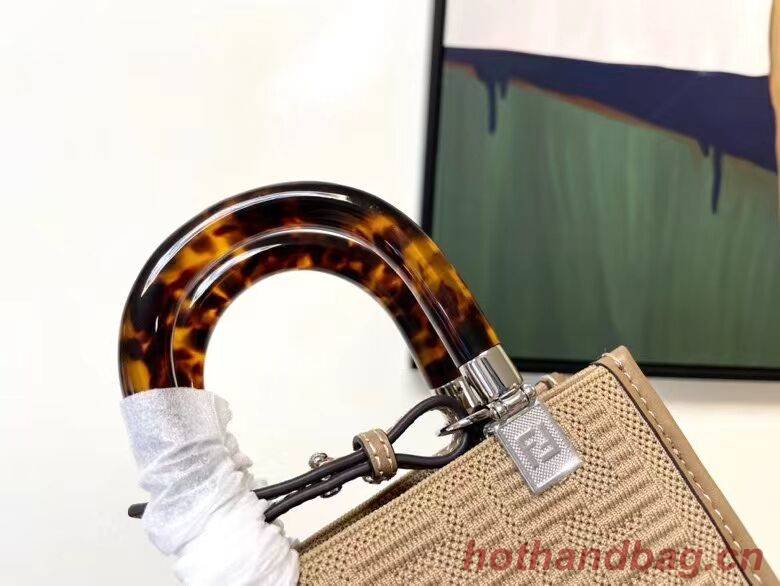 FENDI MINI SUNSHINE SHOPPER FF fabric mini-bag 8BS051AG Beige FENDI MINI SUNSHINE SHOPPER FF fabric mini-bag 8BS051AG Beige