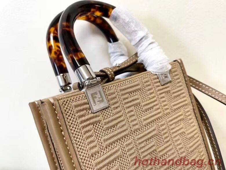 FENDI MINI SUNSHINE SHOPPER FF fabric mini-bag 8BS051AG Beige FENDI MINI SUNSHINE SHOPPER FF fabric mini-bag 8BS051AG Beige