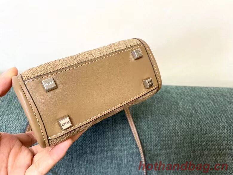 FENDI MINI SUNSHINE SHOPPER FF fabric mini-bag 8BS051AG Beige FENDI MINI SUNSHINE SHOPPER FF fabric mini-bag 8BS051AG Beige