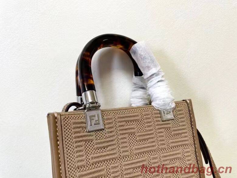 FENDI MINI SUNSHINE SHOPPER FF fabric mini-bag 8BS051AG Beige FENDI MINI SUNSHINE SHOPPER FF fabric mini-bag 8BS051AG Beige