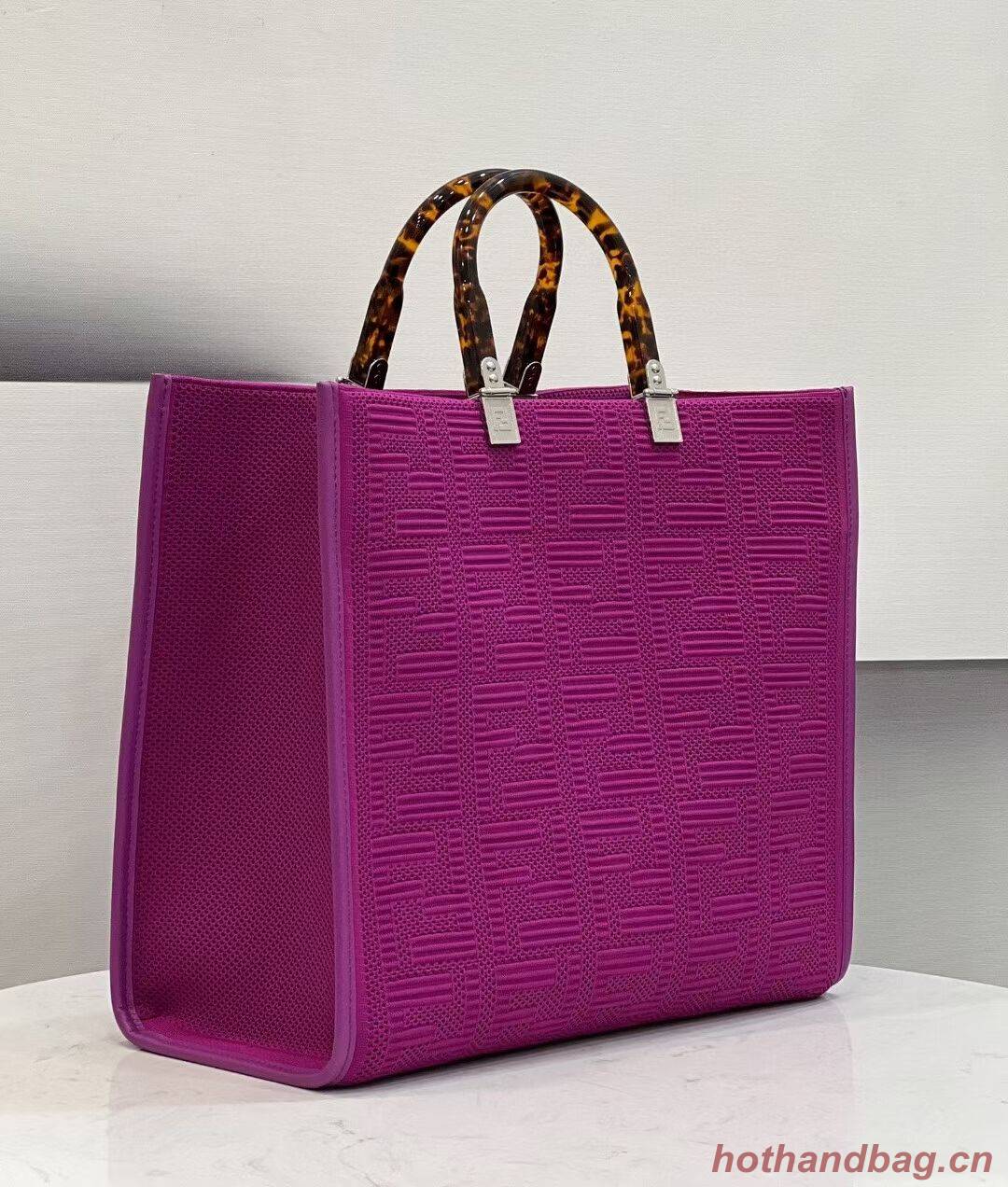 FENDI SUNSHINE MEDIUM FF fabric shopper 8BH386A Purple FENDI SUNSHINE MEDIUM FF fabric shopper 8BH386A Purple