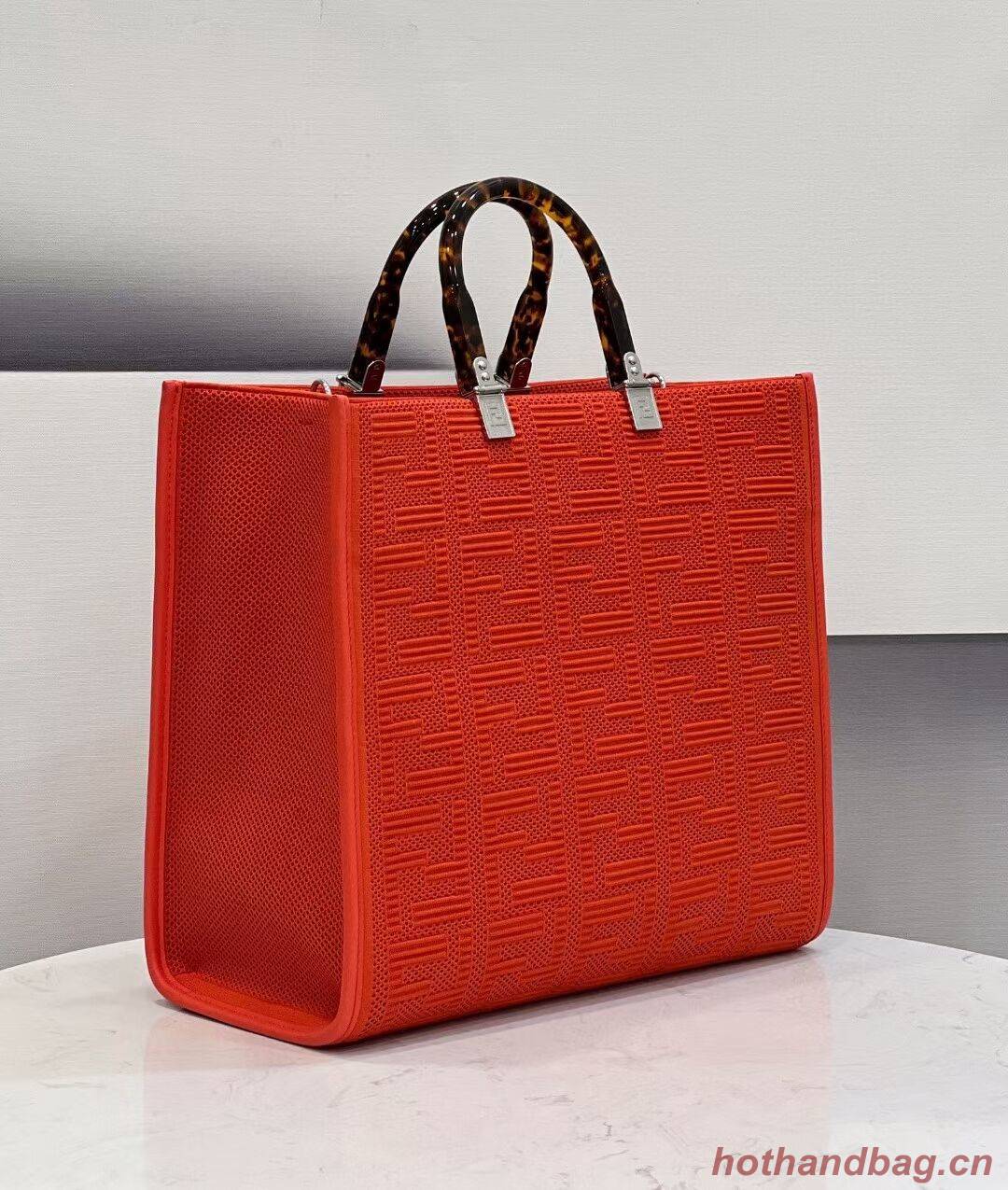 FENDI SUNSHINE MEDIUM FF fabric shopper 8BH386A red FENDI SUNSHINE MEDIUM FF fabric shopper 8BH386A red