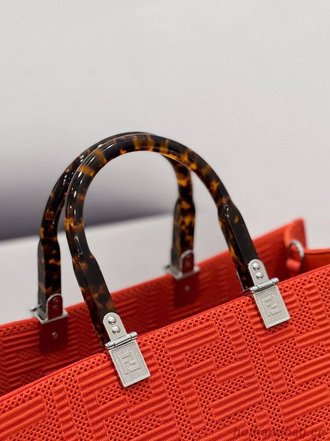 FENDI SUNSHINE MEDIUM FF fabric shopper 8BH386A red FENDI SUNSHINE MEDIUM FF fabric shopper 8BH386A red