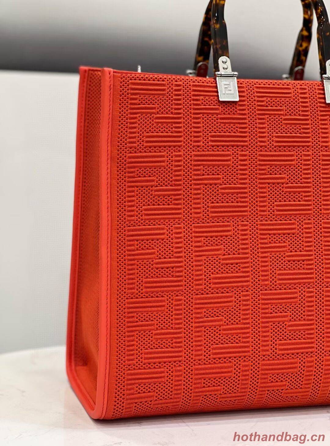 FENDI SUNSHINE MEDIUM FF fabric shopper 8BH386A red FENDI SUNSHINE MEDIUM FF fabric shopper 8BH386A red