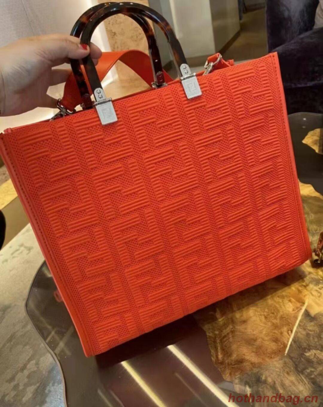FENDI SUNSHINE MEDIUM FF fabric shopper 8BH386A red FENDI SUNSHINE MEDIUM FF fabric shopper 8BH386A red