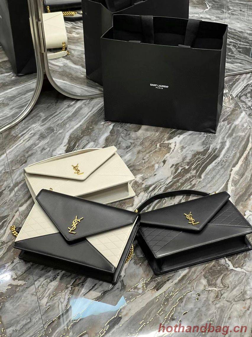 YSL GABY CHAIN BAG IN VINTAGE LAMBSKIN 668864 black&white YSL GABY CHAIN BAG IN VINTAGE LAMBSKIN 668864 black&white