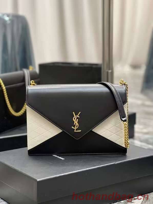 YSL GABY CHAIN BAG IN VINTAGE LAMBSKIN 668864 black&white YSL GABY CHAIN BAG IN VINTAGE LAMBSKIN 668864 black&white
