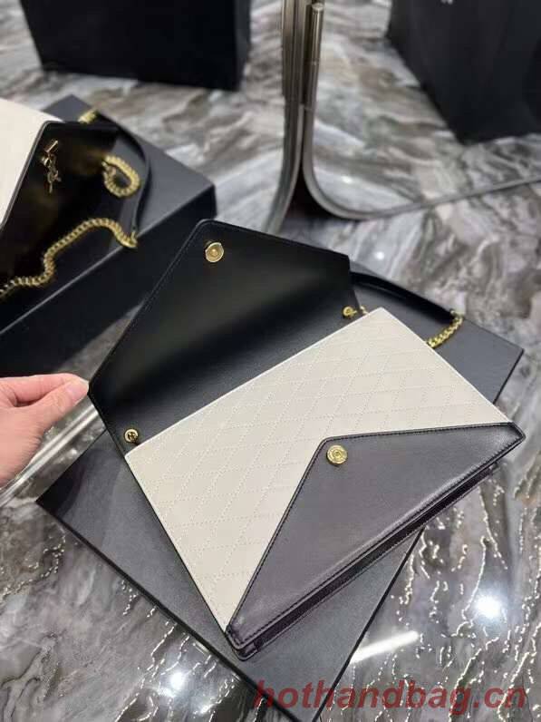 YSL GABY CHAIN BAG IN VINTAGE LAMBSKIN 668864 black&white YSL GABY CHAIN BAG IN VINTAGE LAMBSKIN 668864 black&white