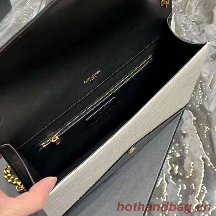 YSL GABY CHAIN BAG IN VINTAGE LAMBSKIN 668864 black&white YSL GABY CHAIN BAG IN VINTAGE LAMBSKIN 668864 black&white