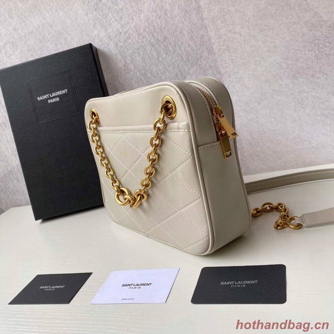 YSL LE MAILLON SMALL CHAIN BAG IN QUILTED LAMBSKIN 6693081 BLANC VINTAGE YSL LE MAILLON SMALL CHAIN BAG IN QUILTED LAMBSKIN 6693081 BLANC VINTAGE