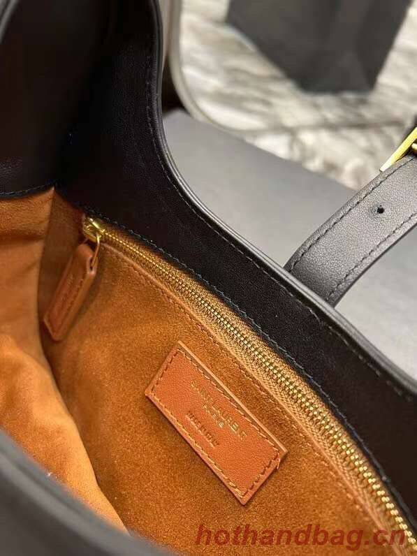 YSL LE FERMOIR HOBO BAG IN SHINY LEATHER 6726152 black YSL LE FERMOIR HOBO BAG IN SHINY LEATHER 6726152 black