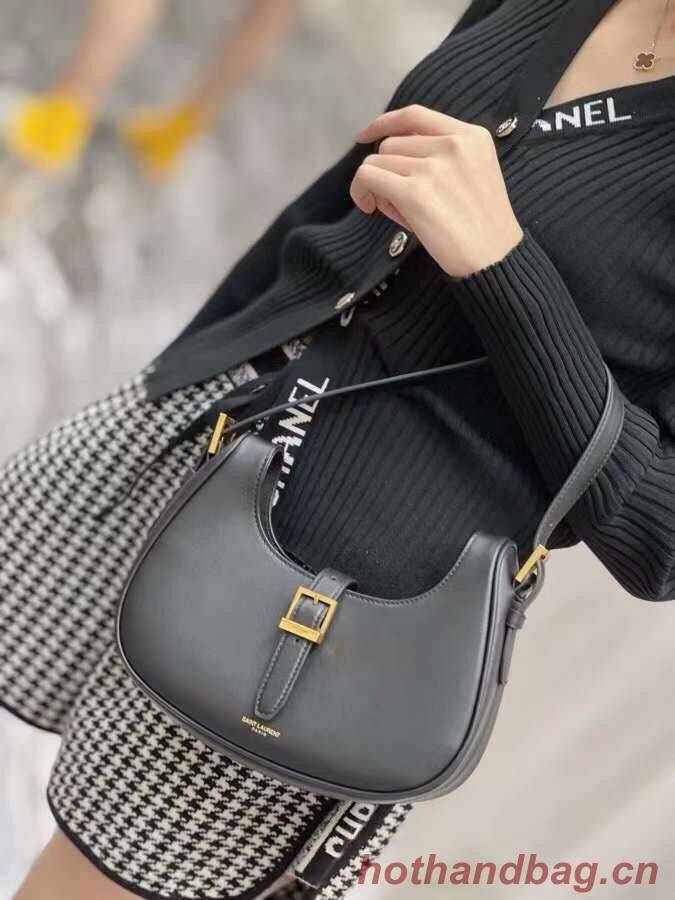 YSL LE FERMOIR HOBO BAG IN SHINY LEATHER 6726152 black YSL LE FERMOIR HOBO BAG IN SHINY LEATHER 6726152 black