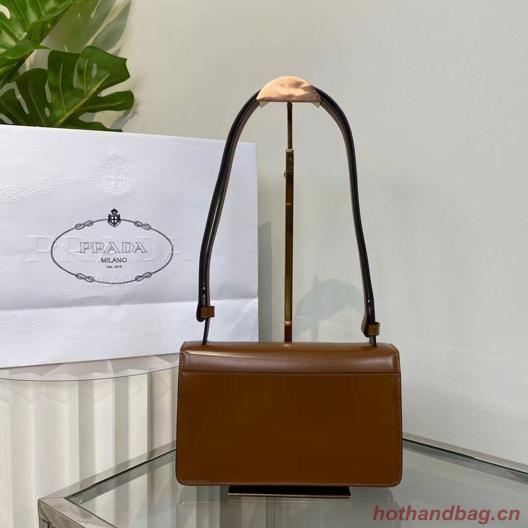 Prada Cleo brushed leather shoulder bag 1BN321 Caramel Prada Cleo brushed leather shoulder bag 1BN321 Caramel