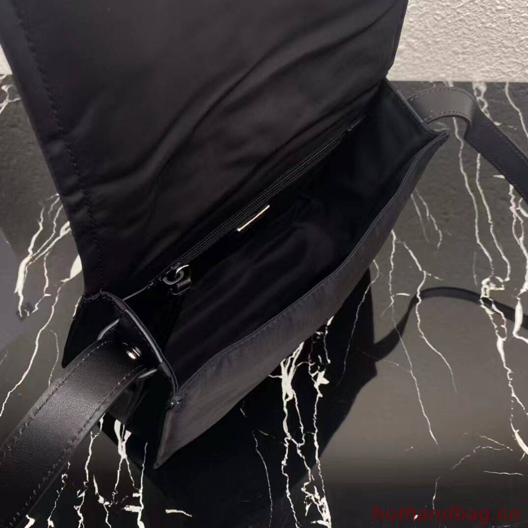 Prada Re-Nylon and nappa leather shoulder bag 1BM313 black Prada Re-Nylon and nappa leather shoulder bag 1BM313 black