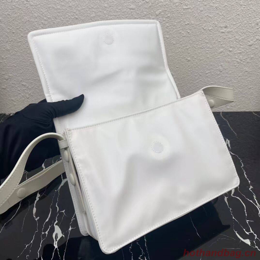 Prada Re-Nylon and nappa leather shoulder bag 1BM313 white Prada Re-Nylon and nappa leather shoulder bag 1BM313 white
