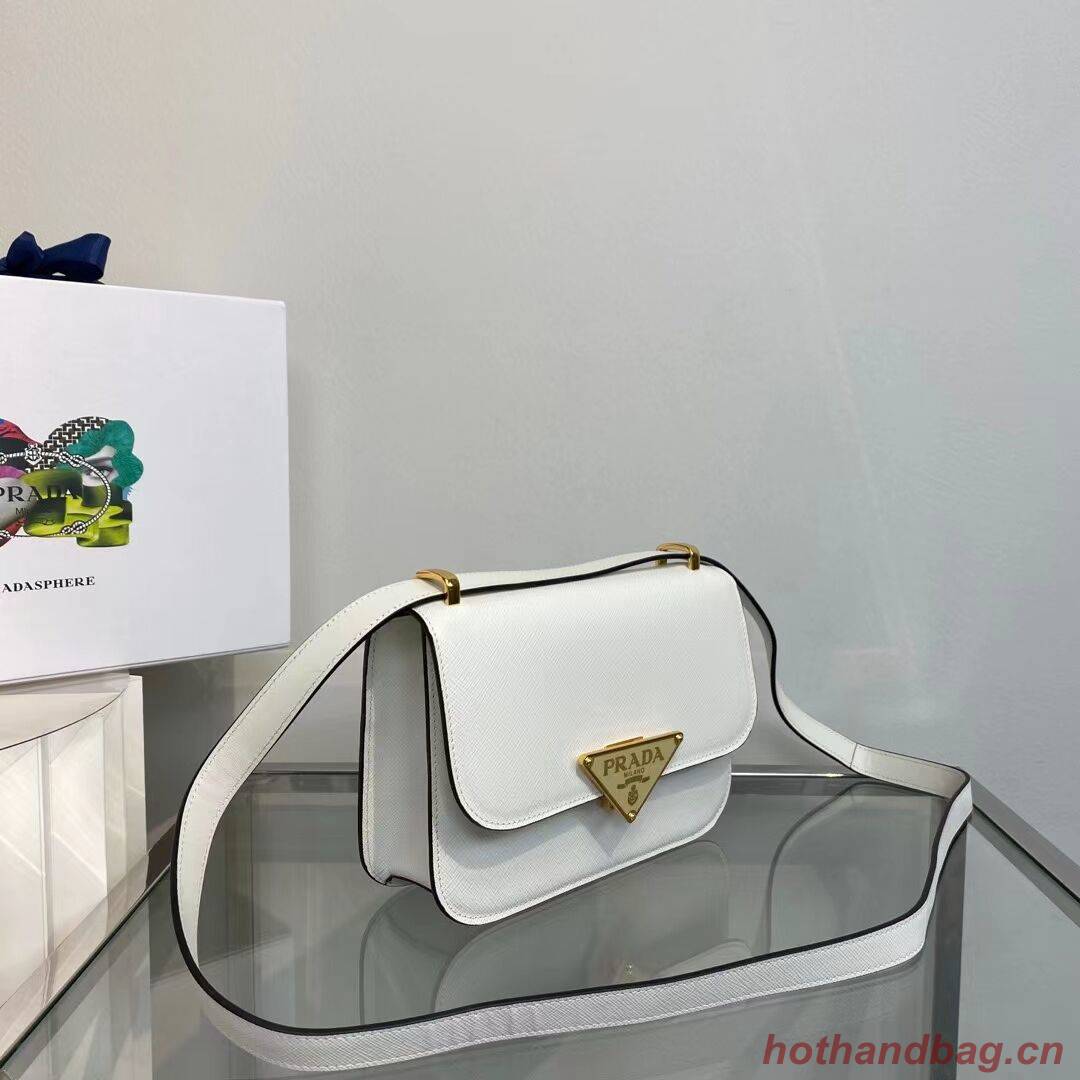 Prada Saffiano leather Identity shoulder bag 1BN320 white Prada Saffiano leather Identity shoulder bag 1BN320 white