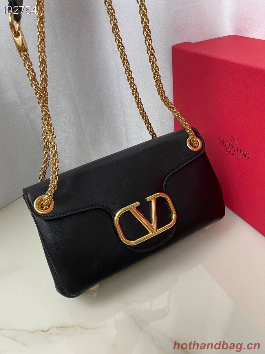 VALENTINO GARAVANI Stud Sign nappa Shoulder Bag NL098 black VALENTINO GARAVANI Stud Sign nappa Shoulder Bag NL098 black