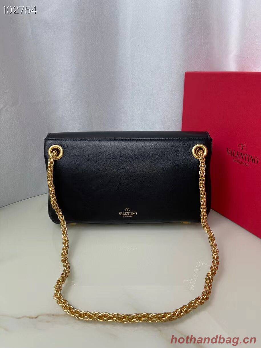 VALENTINO GARAVANI Stud Sign nappa Shoulder Bag NL098 black VALENTINO GARAVANI Stud Sign nappa Shoulder Bag NL098 black