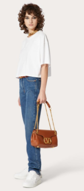 VALENTINO GARAVANI Stud Sign nappa Shoulder Bag NL098 caramel VALENTINO GARAVANI Stud Sign nappa Shoulder Bag NL098 caramel