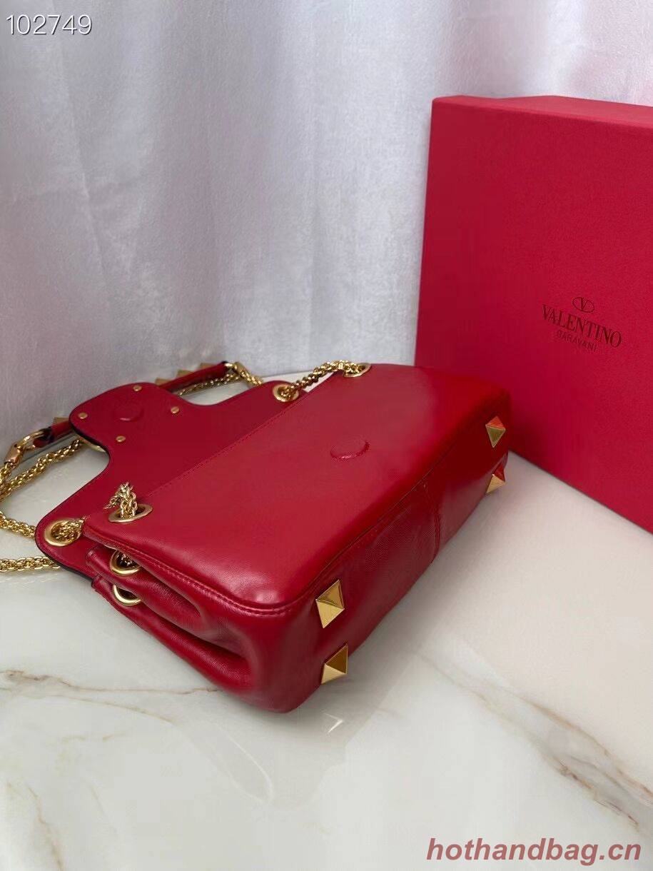 VALENTINO GARAVANI Stud Sign nappa Shoulder Bag NL098 red VALENTINO GARAVANI Stud Sign nappa Shoulder Bag NL098 red