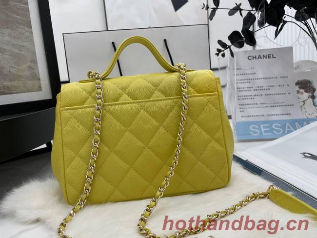 Chanel small flap bag Calfskin & Gold-Tone Metal A93749 lemon