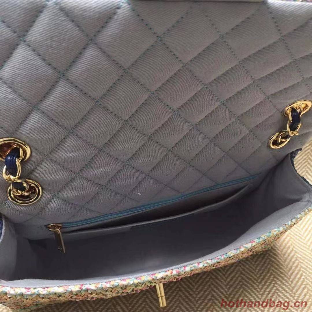 CHANEL Tweed Braided Calfskin & Gold-Tone Metal 1112 Multicolor&Blue CHANEL Tweed Braided Calfskin & Gold-Tone Metal 1112 Multicolor&Blue