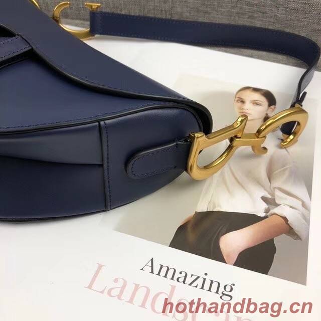 Dior MINI SADDLE BAG CALFSKIN M0447 dark blue Dior MINI SADDLE BAG CALFSKIN M0447 dark blue
