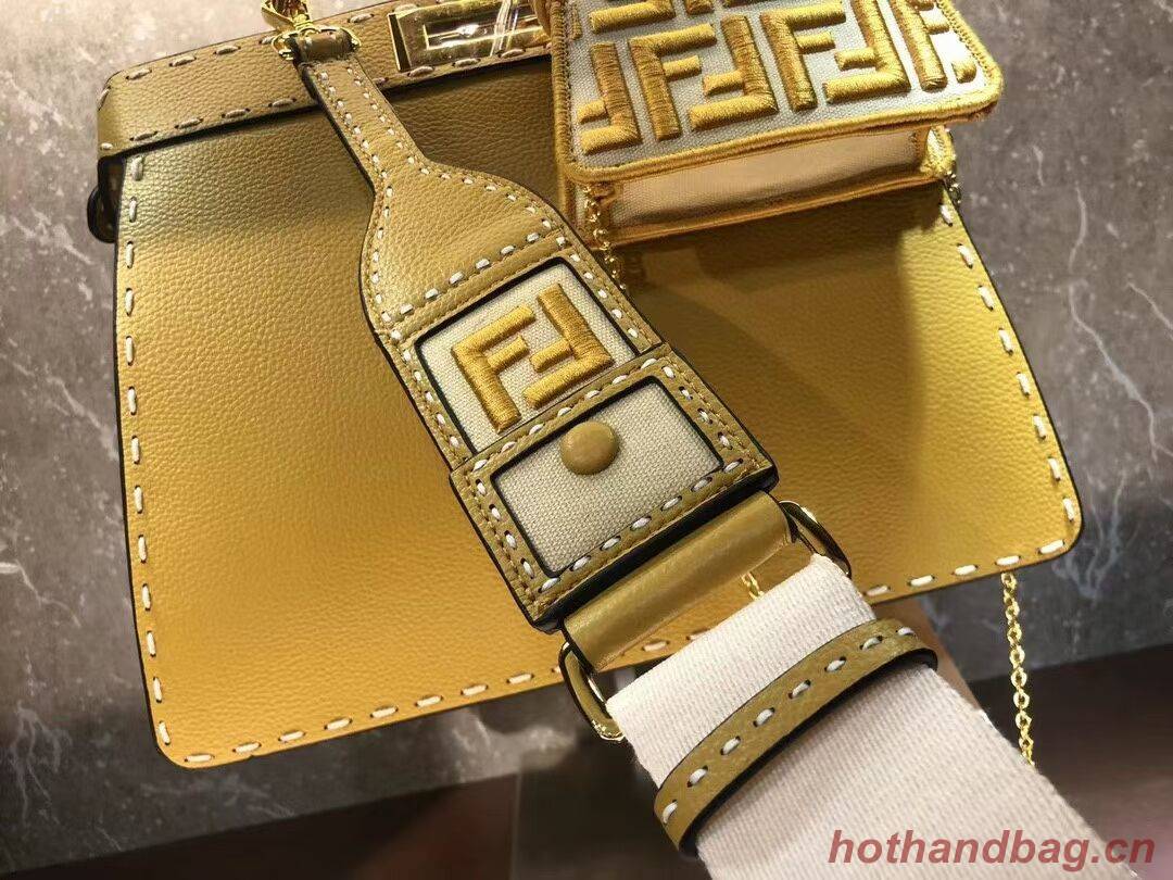 Fendi Peekaboo ISeeU MEDIUM leather bag F8637 yellow Fendi Peekaboo ISeeU MEDIUM leather bag F8637 yellow
