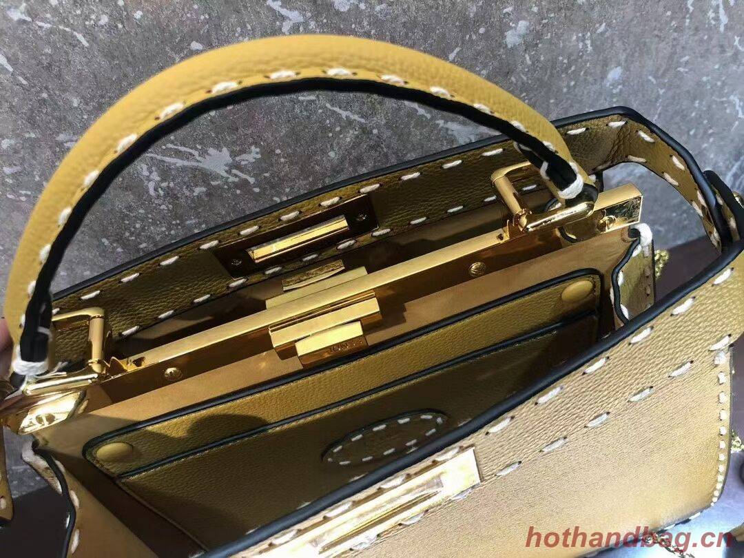 Fendi Peekaboo ISeeU MEDIUM leather bag F8637 yellow Fendi Peekaboo ISeeU MEDIUM leather bag F8637 yellow