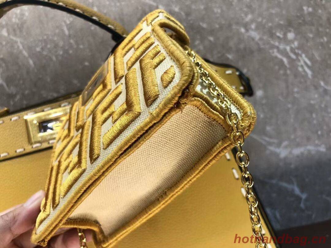 Fendi Peekaboo ISeeU MEDIUM leather bag F8637 yellow Fendi Peekaboo ISeeU MEDIUM leather bag F8637 yellow