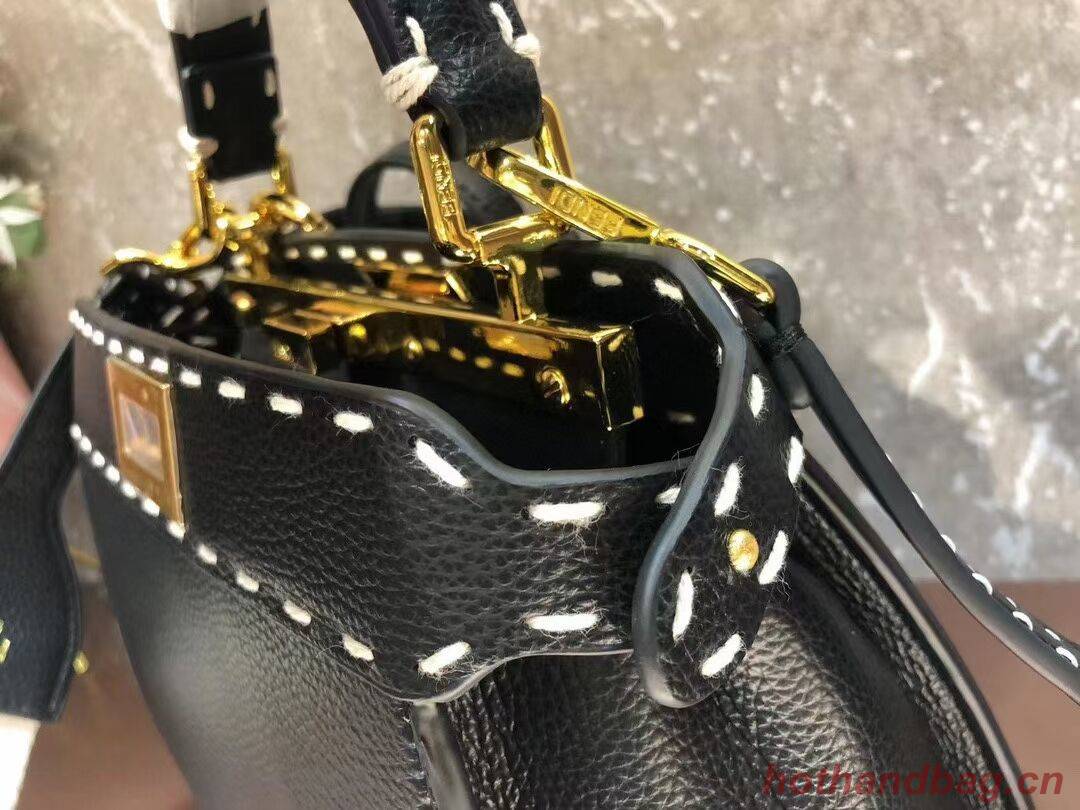 Fendi Peekaboo ISeeU Small leather bag F8636 BLACK Fendi Peekaboo ISeeU Small leather bag F8636 BLACK