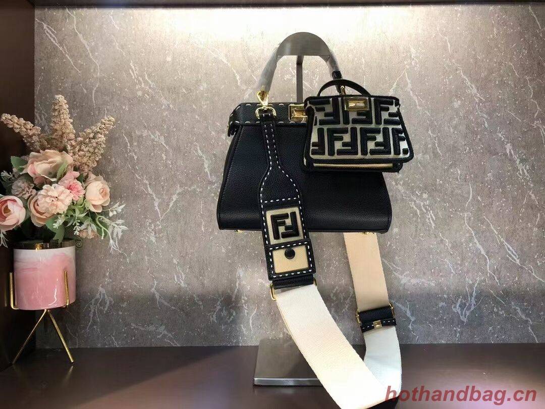 Fendi Peekaboo ISeeU Small leather bag F8636 BLACK Fendi Peekaboo ISeeU Small leather bag F8636 BLACK