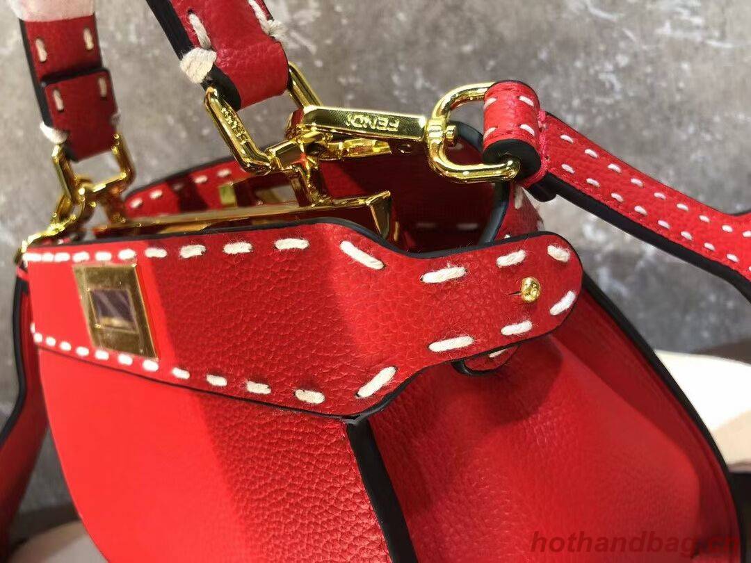 Fendi Peekaboo ISeeU Small leather bag F8636 RED Fendi Peekaboo ISeeU Small leather bag F8636 RED