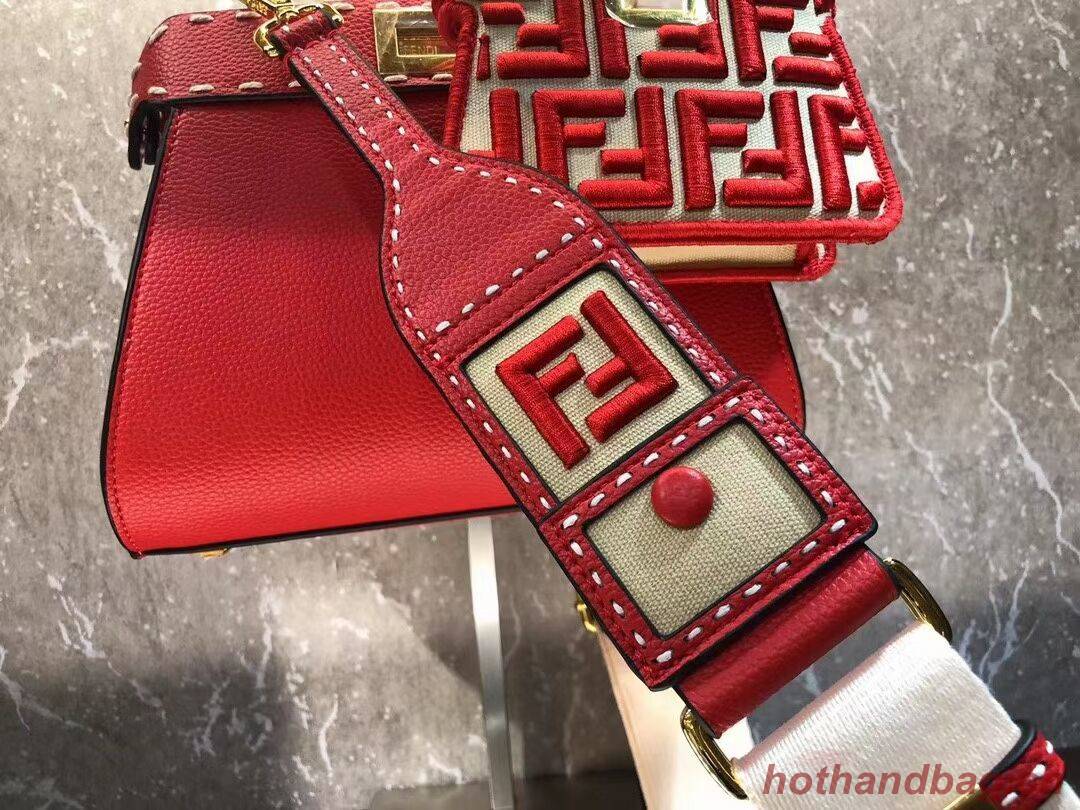 Fendi Peekaboo ISeeU Small leather bag F8636 RED Fendi Peekaboo ISeeU Small leather bag F8636 RED
