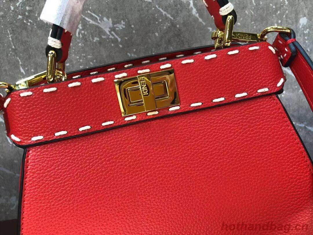Fendi Peekaboo ISeeU Small leather bag F8636 RED Fendi Peekaboo ISeeU Small leather bag F8636 RED