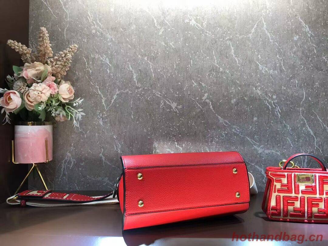 Fendi Peekaboo ISeeU Small leather bag F8636 RED Fendi Peekaboo ISeeU Small leather bag F8636 RED