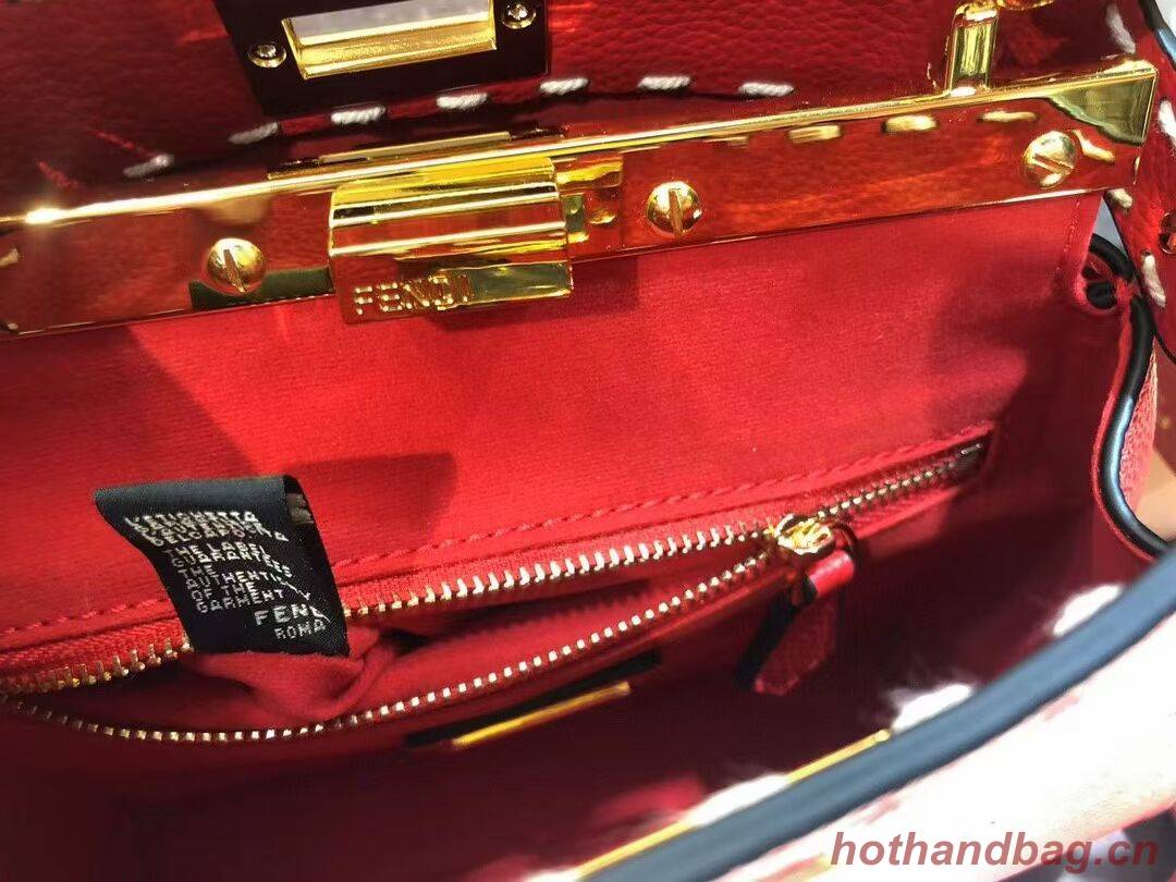 Fendi Peekaboo ISeeU Small leather bag F8636 RED Fendi Peekaboo ISeeU Small leather bag F8636 RED