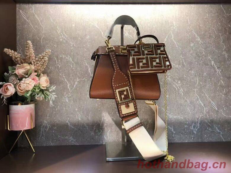 Fendi Peekaboo ISeeU Small leather bag F8636 brown Fendi Peekaboo ISeeU Small leather bag F8636 brown