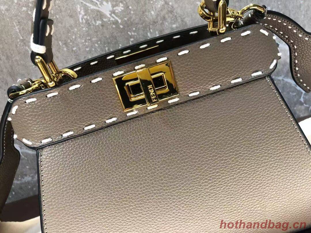 Fendi Peekaboo ISeeU Small leather bag F8636 gray Fendi Peekaboo ISeeU Small leather bag F8636 gray