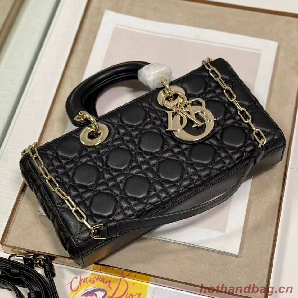MEDIUM LADY DIOR BAG Cannage Lambskin C2820 black MEDIUM LADY DIOR BAG Cannage Lambskin C2820 black