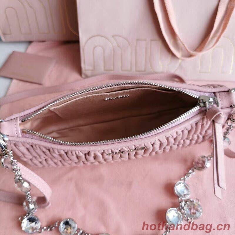 miu miu Matelasse Nappa Leather Shoulder Bag 6BH225 pink miu miu Matelasse Nappa Leather Shoulder Bag 6BH225 pink