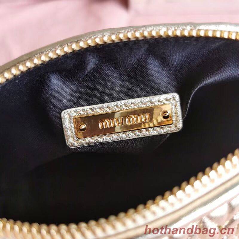 miu miu Matelasse Nappa Leather mini Shoulder Bag 6BE641 gold miu miu Matelasse Nappa Leather mini Shoulder Bag 6BE641 gold